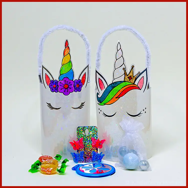 Mitgebsel - Einhorn Verpackung aus Plastikflasche Einhorn Verpackung aus PET Flasche für Kindergeburtstag Mitgebsel bei einer Einhornparty