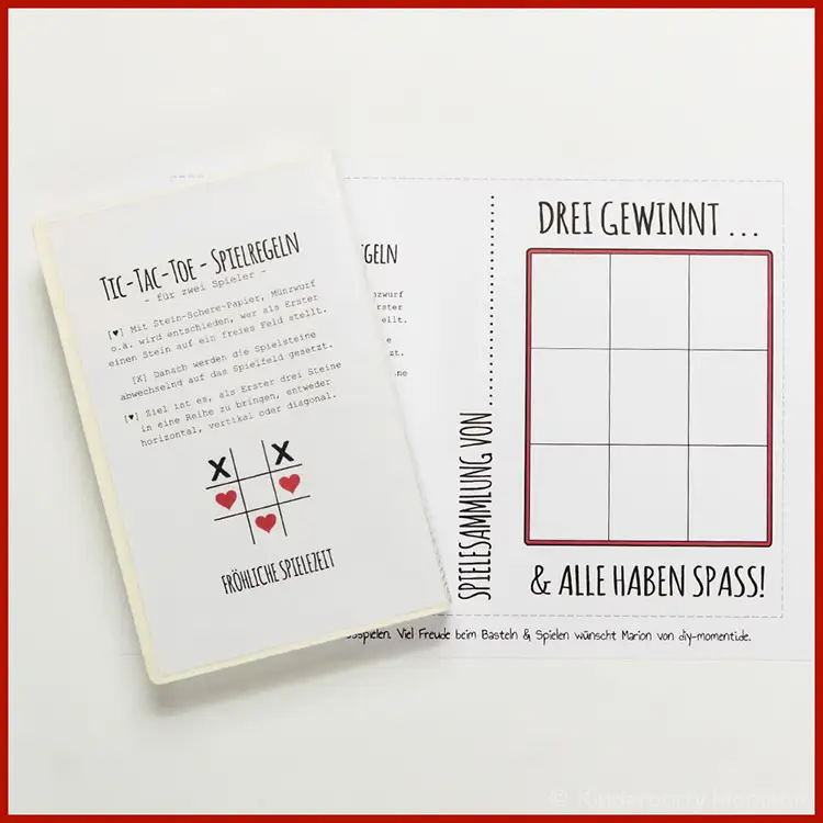 Bastelvorlage für Tic-Tac-Toe Spiel Vorlage zum Ausschneiden und Basteln eines Tic-Tac-Toe Spieles.